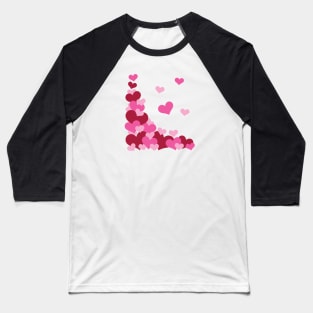 Hearts | Love | Pink | White Baseball T-Shirt